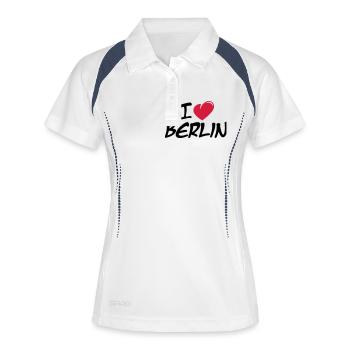 I love Berlin / Ich liebe Berlin - Polo respirant Femme - blanc/marine - Devant