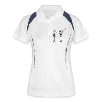 Question mark - Women's Polo breathable - white/navy - Front