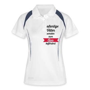 Großartige Väter - Frauen Polo atmungsaktiv - Weiß/Navy - Vorne