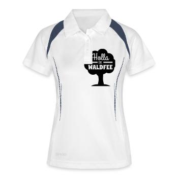 Holla die Waldfee Spruch Überraschung - Frauen Polo atmungsaktiv - Weiß/Navy - Vorne
