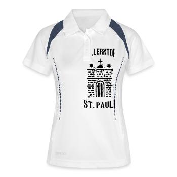 Millerntor ST. Pauli - Frauen Polo atmungsaktiv - Weiß/Navy - Vorne