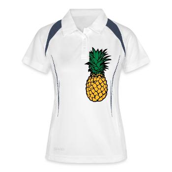 Ananas - Frauen Polo atmungsaktiv - Weiß/Navy - Vorne