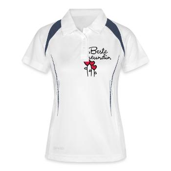 BFF avec le coeur - Polo respirant Femme - blanc/marine - Devant