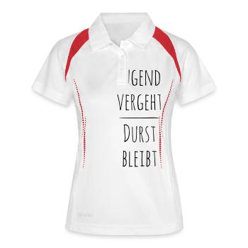 Jugend Vergeht Durst Bleibt - Frauen Polo atmungsaktiv - Weiß/Navy - Vorne