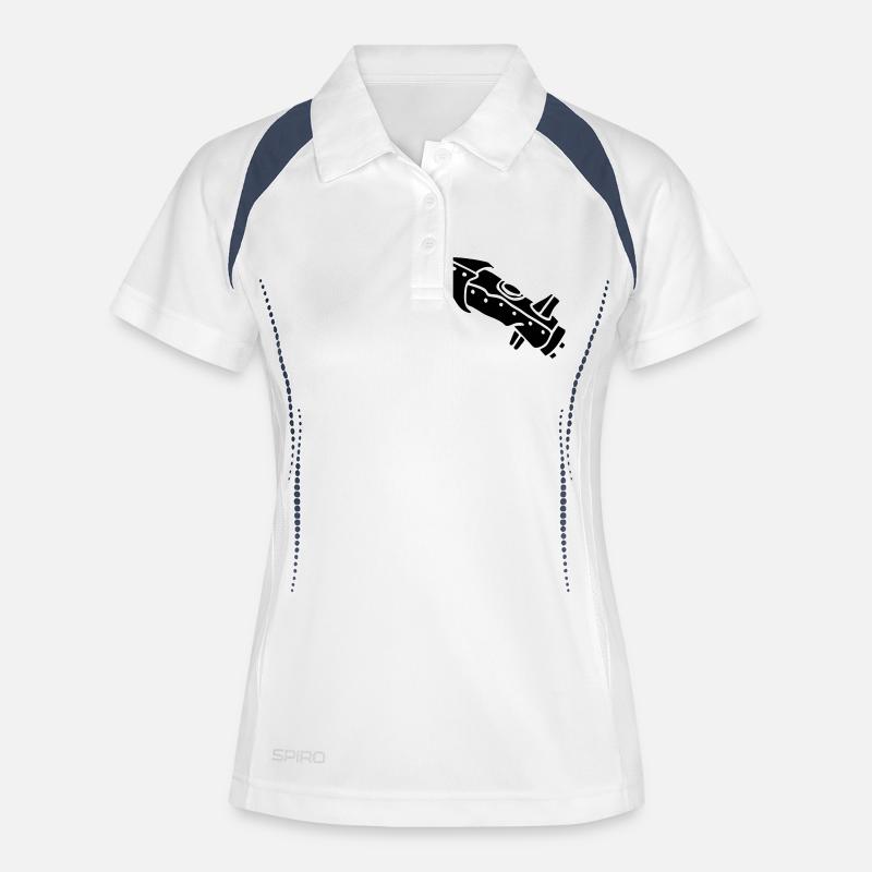 space shuttle space ship Rakete rocket satellite - Polo respirant Femme - blanc/marine