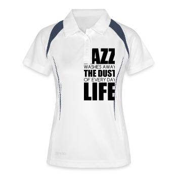Jazz - Music - Blues - Funk - Jazzman - Groove - Polo respirant Femme - blanc/marine - Devant