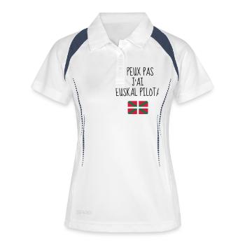 Pelote Basque Pelotari Sport Sportif - Polo respirant Femme - blanc/marine - Devant