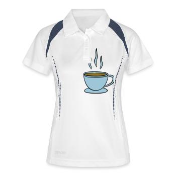 Coffee - Women's Polo breathable - white/navy - Front