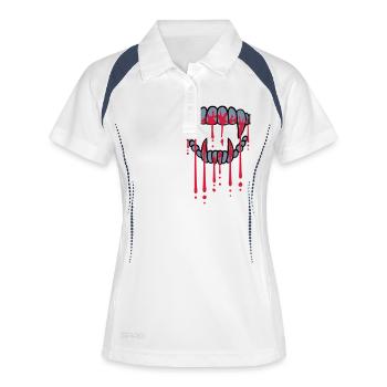 Gouttes de sang vampire - Polo respirant Femme - blanc/marine - Devant