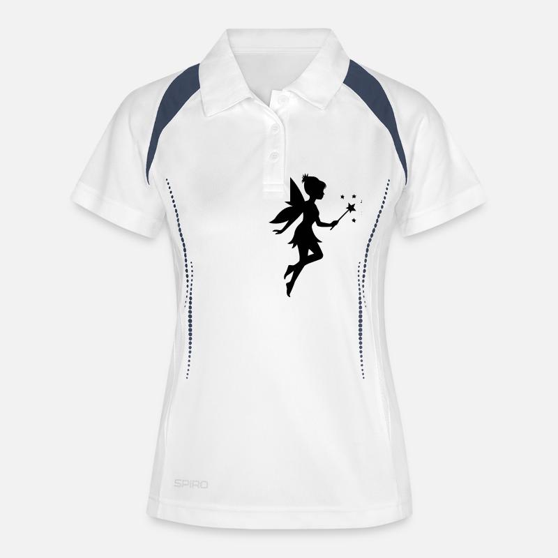 Fée elfe - Polo respirant Femme - blanc/marine