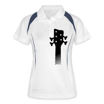 5-string W-style bass guitar - Frauen Polo atmungsaktiv - Weiß/Navy - Vorne