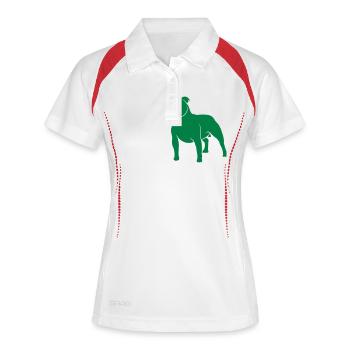 hunde_dogs_pitus - Frauen Polo atmungsaktiv - Weiß/Navy - Vorne