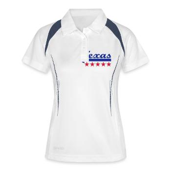 texas - Frauen Polo atmungsaktiv - Weiß/Navy - Vorne