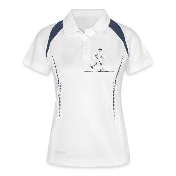 inline-skater - Frauen Polo atmungsaktiv - Weiß/Navy - Vorne