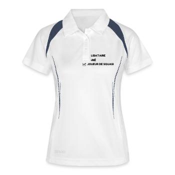 Squash Sport Game Match Champion Victory - Polo respirant Femme - blanc/marine - Devant