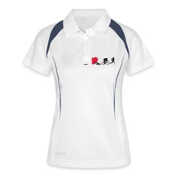 I love Triathlon - Women's Polo breathable - white/navy - Front