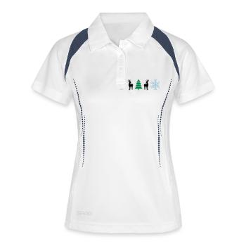 weihnachtsmuster_02 - Polo respirant Femme - blanc/marine - Devant