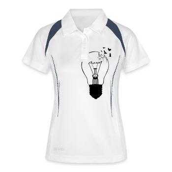 Outlaw, sortir de la vieille ampoule - Polo respirant Femme - blanc/marine - Devant