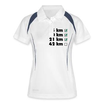 Läufer checkliste - Frauen Polo atmungsaktiv - Weiß/Navy - Vorne