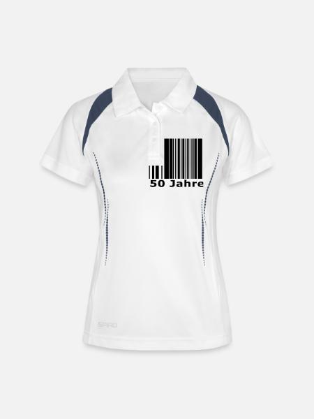 50 - Women's Polo breathable - white/navy
