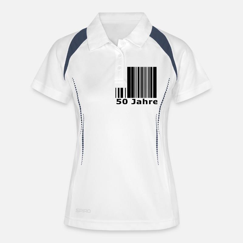 50 - Women's Polo breathable - white/navy