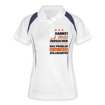 Zollbeamter - Frauen Polo atmungsaktiv - Weiß/Navy - Vorne