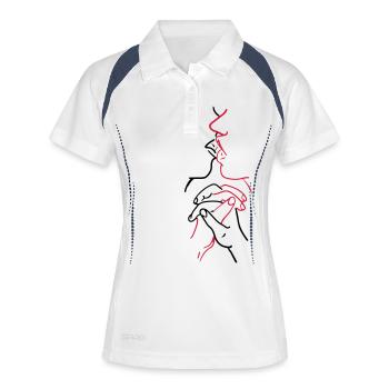 Innige Liebe - Frauen Polo atmungsaktiv - Weiß/Navy - Vorne