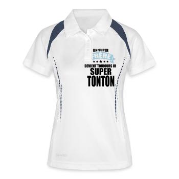 un super frère devient toujours un super tonton - Polo respirant Femme - blanc/marine - Devant
