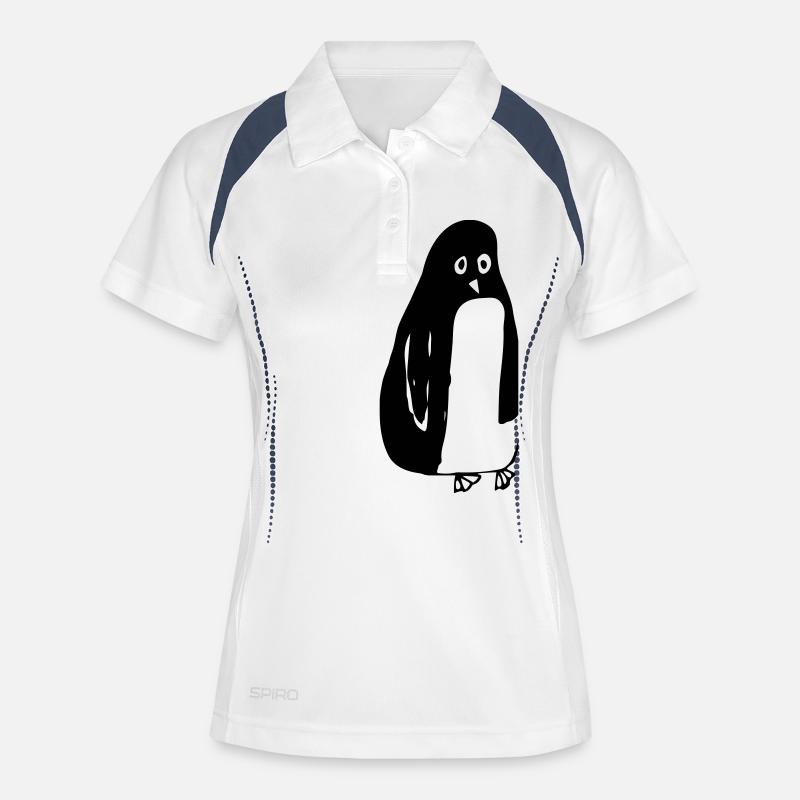 penguin - Women's Polo breathable - white/navy