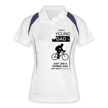 Cycling papa vélo père - Polo respirant Femme - blanc/marine - Devant