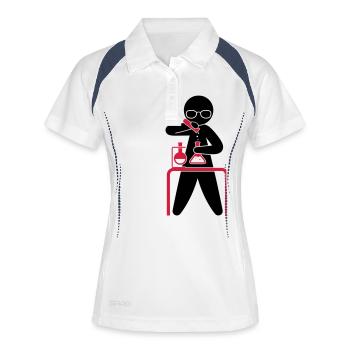 A scientist holding a test tube - Women's Polo breathable - white/navy - Front