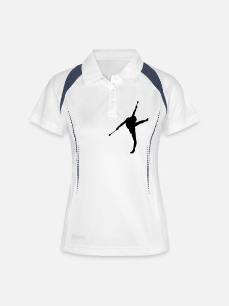 gymnastique rythmique 1 - Polo respirant Femme - blanc/marine