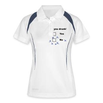 Are you drunk? - Frauen Polo atmungsaktiv - Weiß/Navy - Vorne
