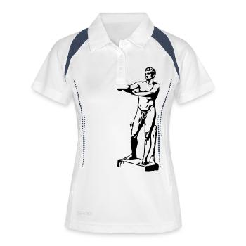 Adonis - Greek Statue - Polo respirant Femme - blanc/marine - Devant