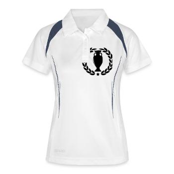 pokal kranz - Frauen Polo atmungsaktiv - Weiß/Navy - Vorne