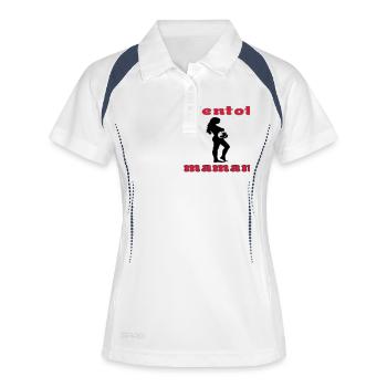 bientot maman 2 - Polo respirant Femme - blanc/marine - Devant