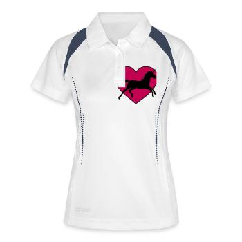 unicorn love - Frauen Polo atmungsaktiv - Weiß/Navy - Vorne