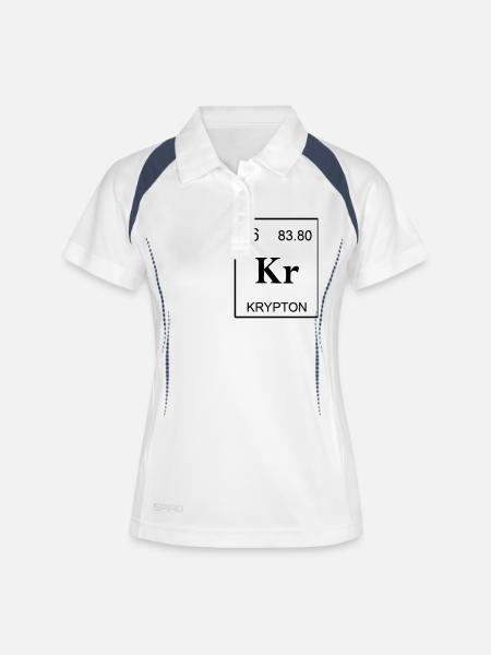 krypton - Women's Polo breathable - white/navy
