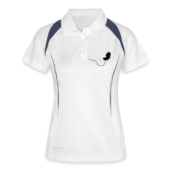 schmetterling - Frauen Polo atmungsaktiv - Weiß/Navy - Vorne