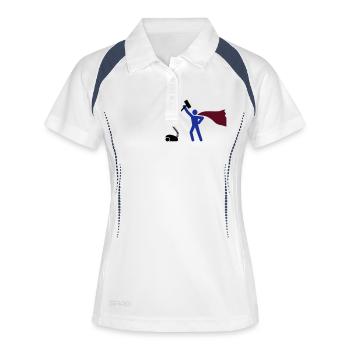Staub saugen HEH 3 farb Vektor - Frauen Polo atmungsaktiv - Weiß/Navy - Vorne
