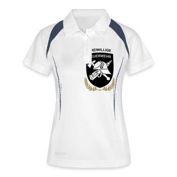 FF Feuerwehr Logo Wappenf - Frauen Polo atmungsaktiv - Weiß/Navy - Vorne