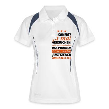 Justizfachangestellter Geschenk - Frauen Polo atmungsaktiv - Weiß/Navy - Vorne