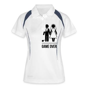 Game Over Marriage - Frauen Polo atmungsaktiv - Weiß/Navy - Vorne