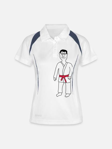 Judo - Women's Polo breathable - white/navy