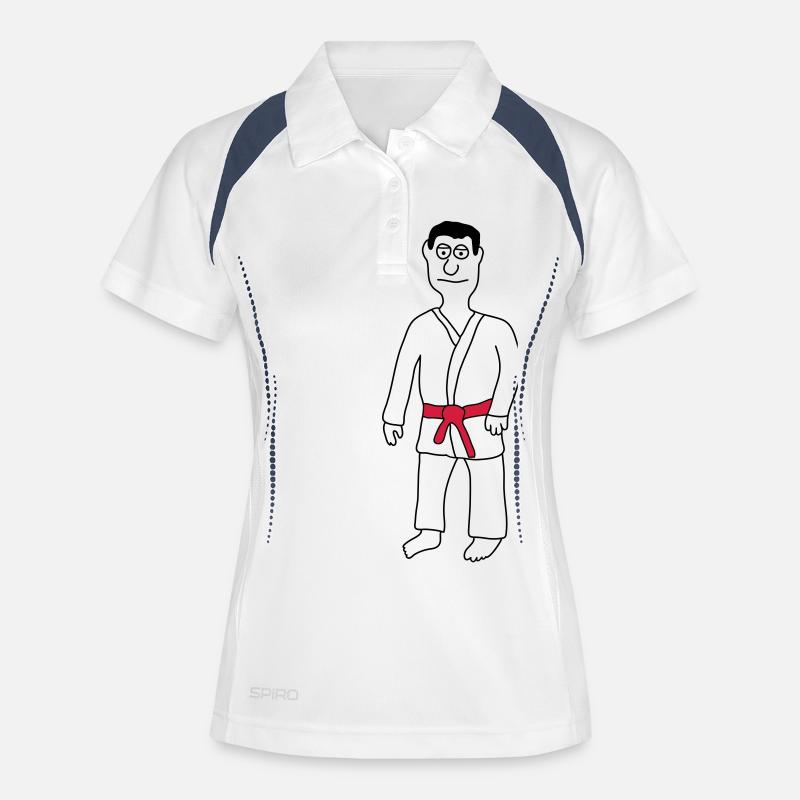 Judo - Women's Polo breathable - white/navy