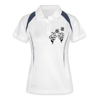 Bees and flowers - Women's Polo breathable - white/navy - Front