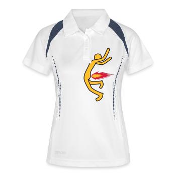 Fire Fart - Frauen Polo atmungsaktiv - Weiß/Navy - Vorne