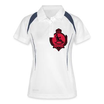 chilling_shield_po2 - Frauen Polo atmungsaktiv - Weiß/Navy - Vorne