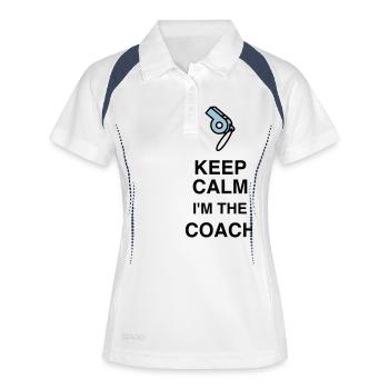 Coach / Coaching / Entraineur / Sport - Polo respirant Femme - blanc/marine - Devant