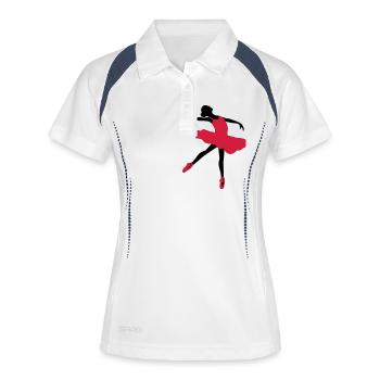 Ballett Mädchen - Frauen Polo atmungsaktiv - Weiß/Navy - Vorne